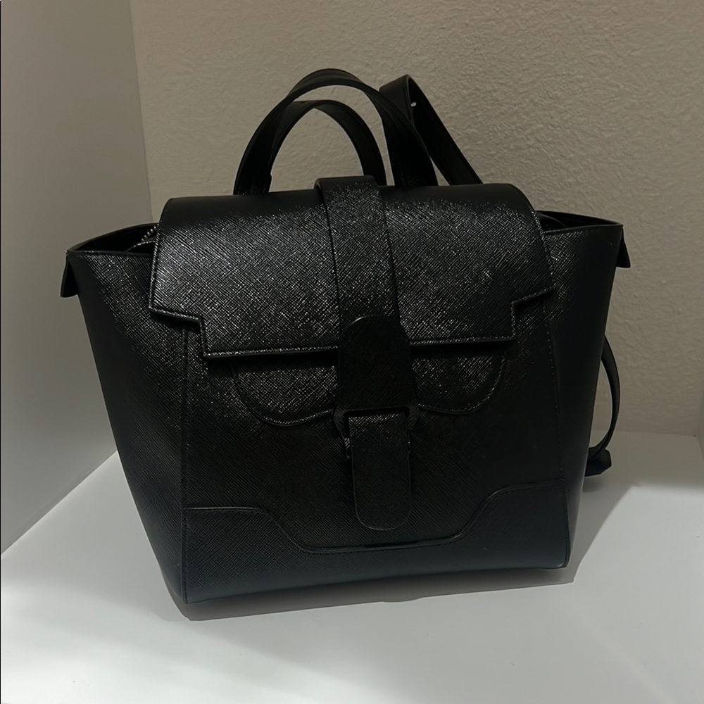 Senreve Black Leather Backpack